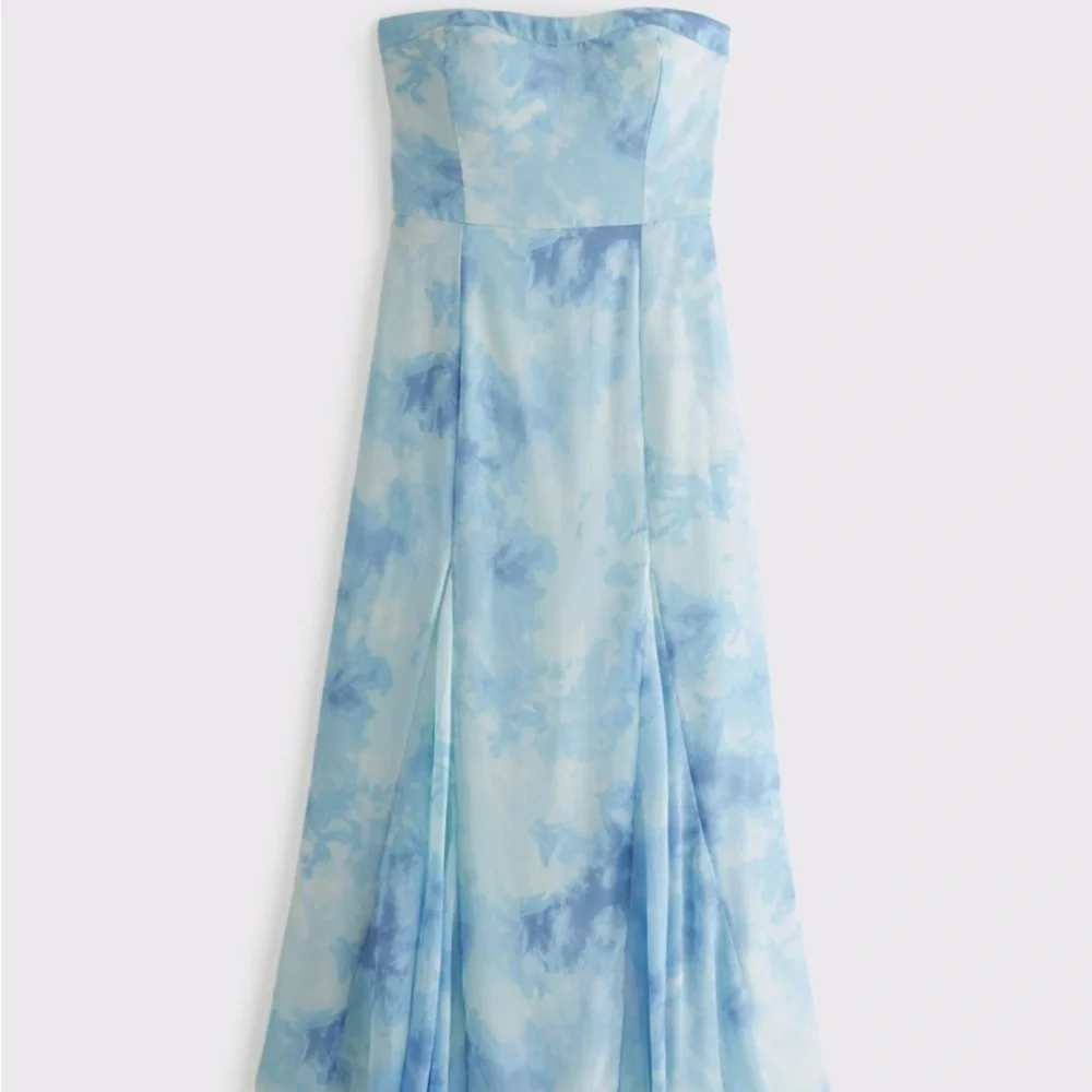 Abercrombie & Fitch Camille strapless godet midi dress - Picture 5 of 5